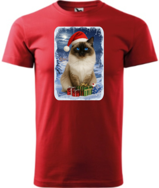 Vánoční tričko s kočkou Ragdoll2